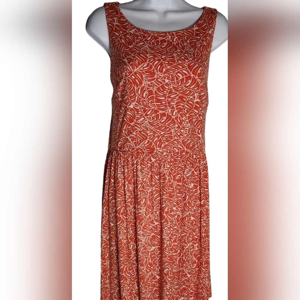 Floral Burnt Orange Summer Dress M